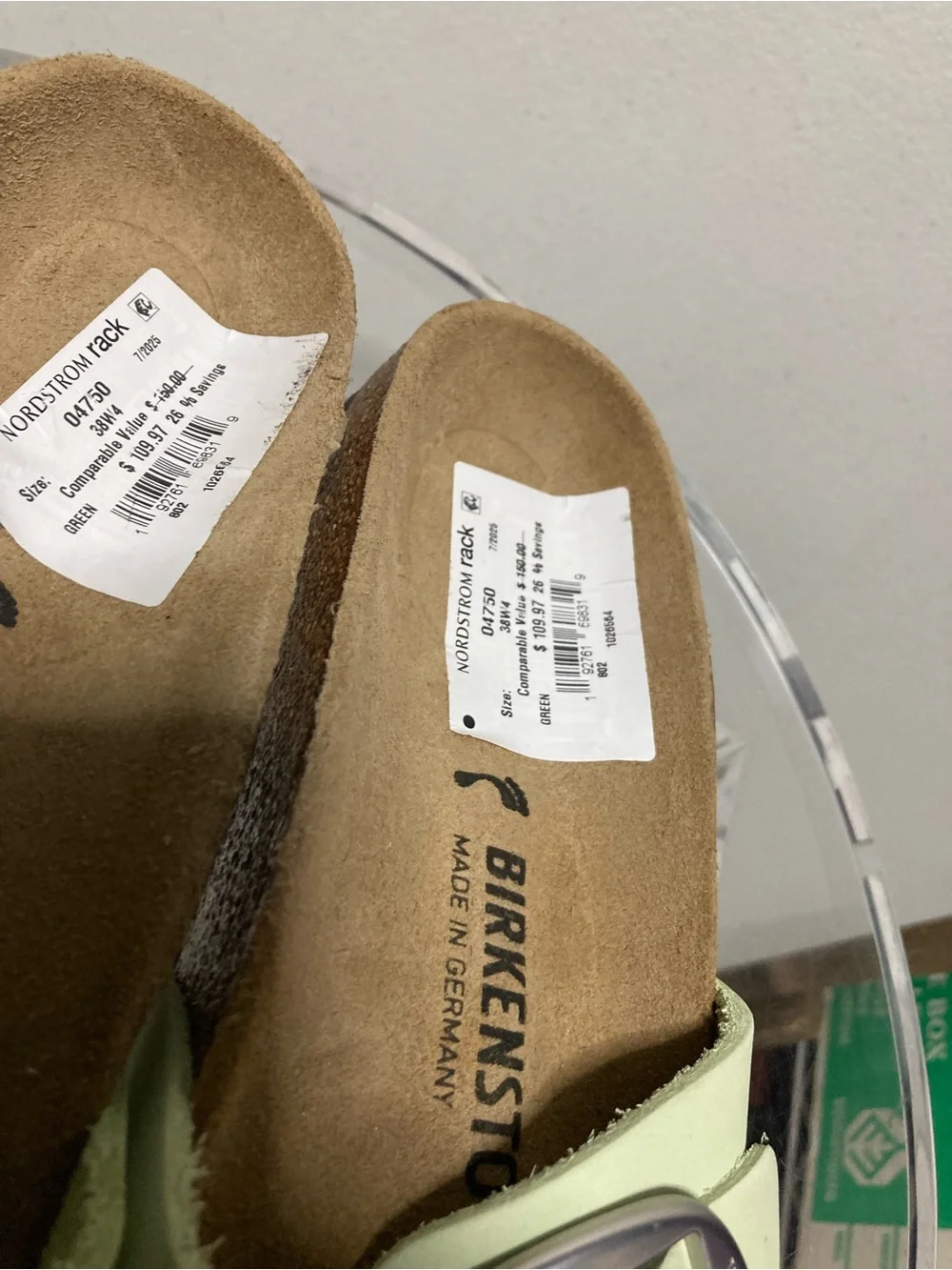 Birkenstock Kids Light Green Single Buckle Slide Sandals